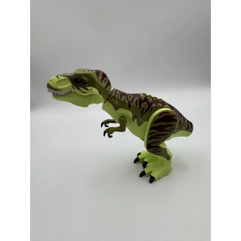 LEGO Dino T-Rex Dinosaur Figure Lime Green Dark Brown Stripes‎ 2010 5885 5882 - Picture 3 of 7
